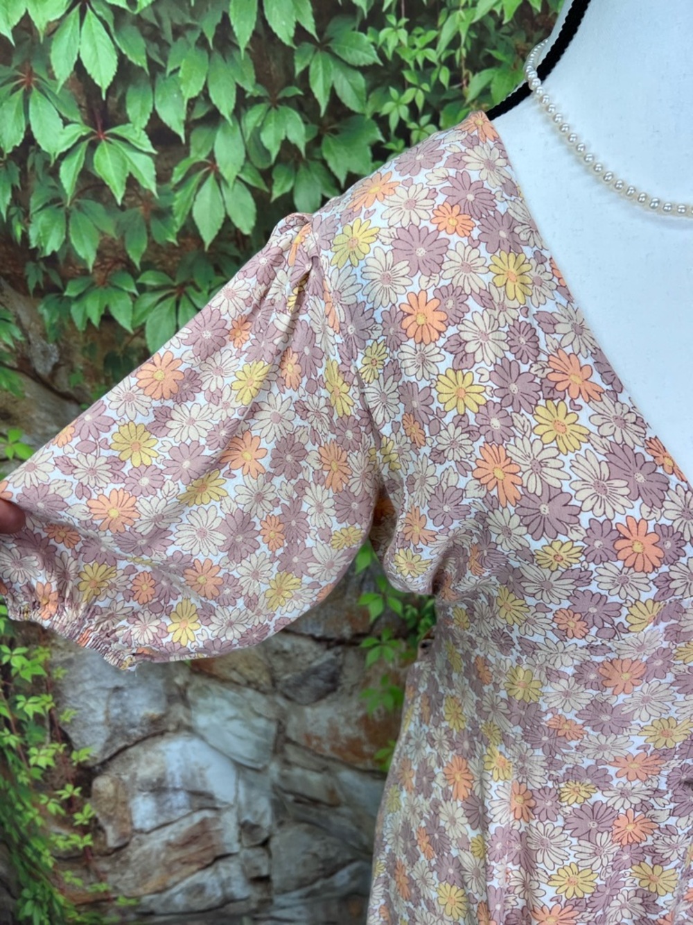 FAITHFULL THE BRAND Floral Print Mid-Calf Cottagecore Puff Sleeve Dress, 6 - Picture 3 of 14